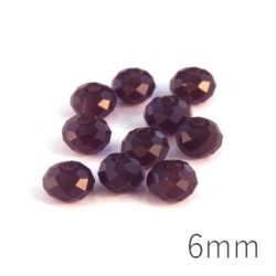 Perles rondelles à facettes 6mm prune opaque