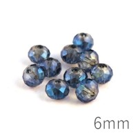 Perles rondelles à facettes 6mm cristal bleu