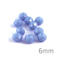 Perles rondelles à facettes 6mm bleu clair