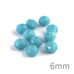 Perles rondelles à facettes 6mm turquoise opaque