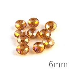 Perles rondelles à facettes 6mm topaz AB