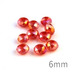 Perles rondelles à facettes 6mm orange AB