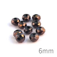 Perles rondelles à facettes 6mm marron foncé