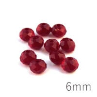 Perles rondelles à facettes 6mm rouge