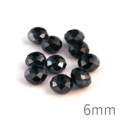 Perles rondelles à facettes 6mm hématite