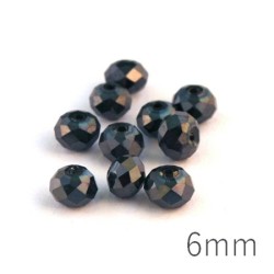 Perles rondelles à facettes 6mm cristal noir