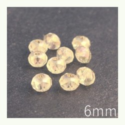 Perles rondelles à facettes 6mm jaune clair AB