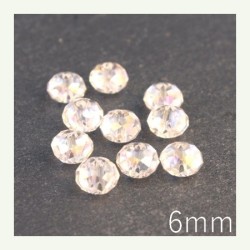 Perles rondelles à facettes 6mm cristal AB
