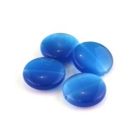 Perle palet oeil de chat 15mm bleu capri