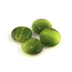 Perle palet oeil de chat 15mm olivine