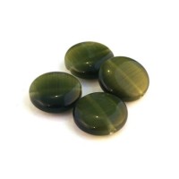 Perle palet oeil de chat 15mm vert kaki