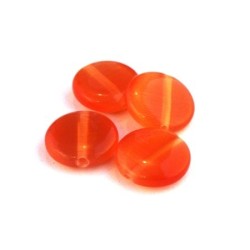 Perle palet oeil de chat 15mm orange