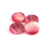 Perle palet oeil de chat 15mm rose