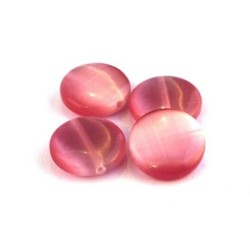 Perle palet oeil de chat 15mm rose