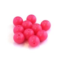 Perle acrylique 10mm rose fluo x25
