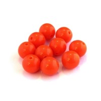 Perle acrylique 10mm orange fluo x25