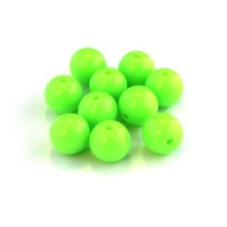 Perle acrylique 10mm vert fluo x25
