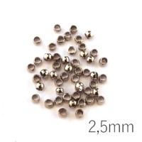 Perles à écraser 2,5 mm vieil argent x50