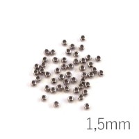 Mini perles à écraser 1,5 mm vieil argent x50