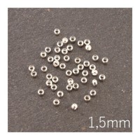 Mini perles à écraser 1,5 mm argenté x50