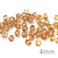 Perles toupies verre 4mm light topaz x50