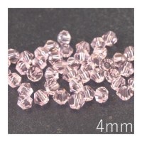 Perles toupies verre 4mm rose clair x50