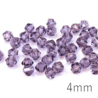 Perle toupie verre 4mm violet x50