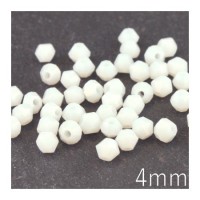 Perles toupies verre 4mm blanc x50