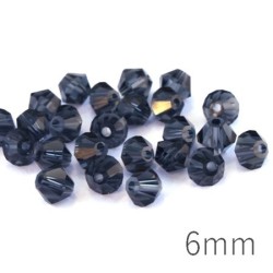 25 perles toupies en verre 6mm montana AAA