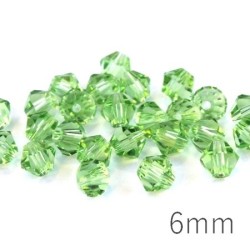 25 Perles toupies 6mm vert chrysolite AAA