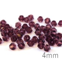 Perle toupie verre 4mm amethyst x50