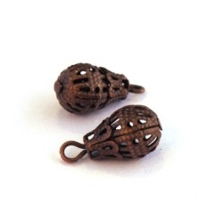 Perle breloque filigrané 16mm cuivre x2