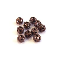 Perle filigranée ronde 4mm cuivre x20