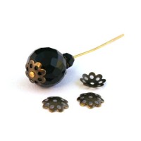 Perles coupelles filigranées 9mm bronze x50