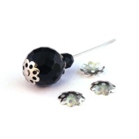 Calottes filigranées 9mm vieil argent x50