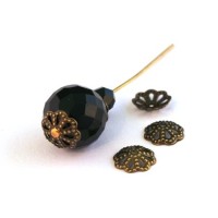 Calottes filigranées 9mm bronze x25