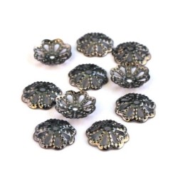 Coupelles filigranées 9mm gunmetal x25