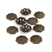 Coupelles filigranées 9mm bronze x25
