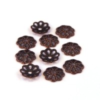 Coupelles filigranées 6mm cuivre x50