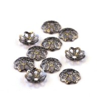 Coupelles filigranées 6mm gunmetal x50