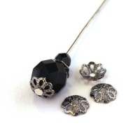 Perles coupelles filigranées 6mm gunmetal x50