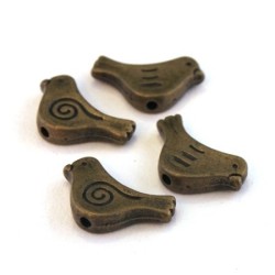 Perles oiseau intercalaire bronze