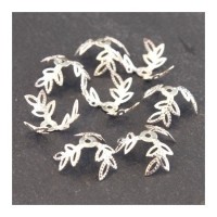Perles calottes filigranées 12mm argenté
