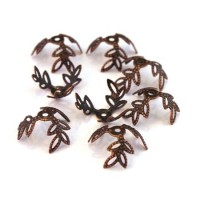 Perles calottes filigranées 12mm cuivre