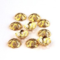 Calottes filigranées 8mm dorées