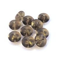 Perles rondelles en verre gris 10mm