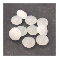 Perles rondelles en verre blanc opale 10mm
