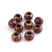 Perles métal rpndes cuivre 6mm x10