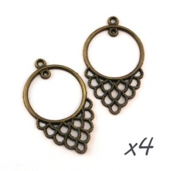 Breloque chandelier connecteur bronze