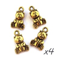 Breloque ours en peluche doré